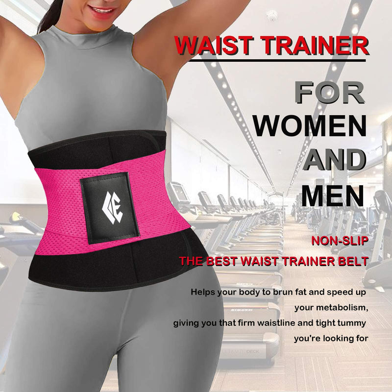 Waist Trainer Belt for Women Man - Waist Trimmer Weight Loss Ab Belt - Slimming Body Shaper Upgrade Fuchsia Medium - BeesActive Australia