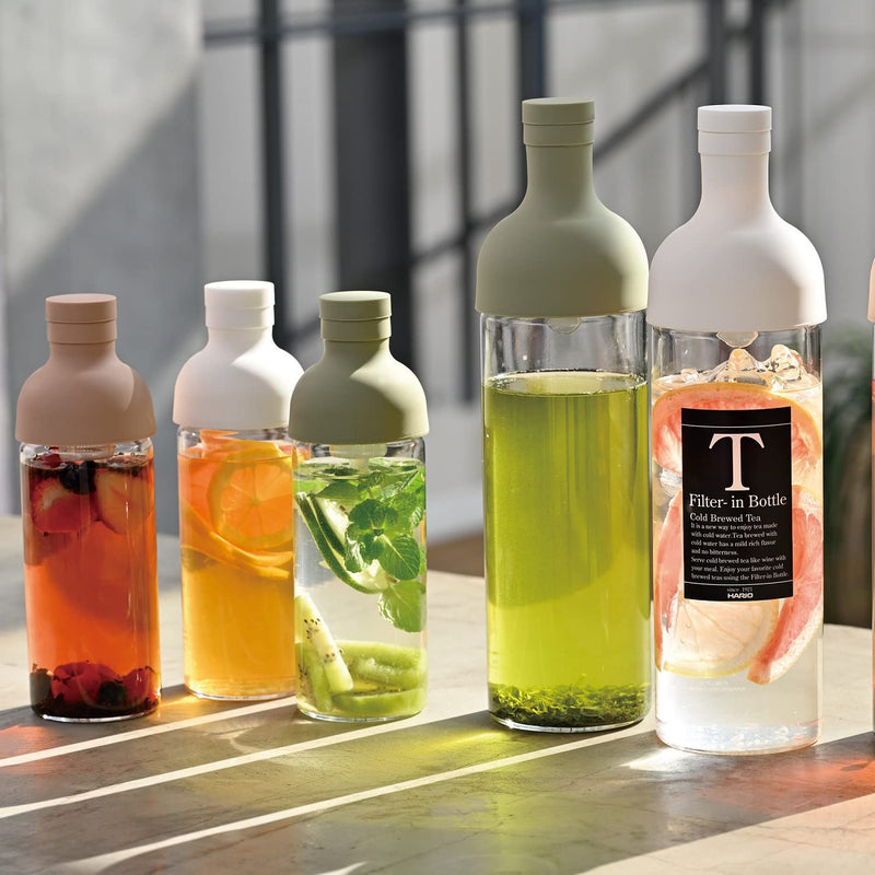 Hario FIB-75-SG Filter-In Bottle, Practical Capacity: 25.4 fl oz (750 ml), Smoky Green, Made in Japan 750ml Unit - BeesActive Australia