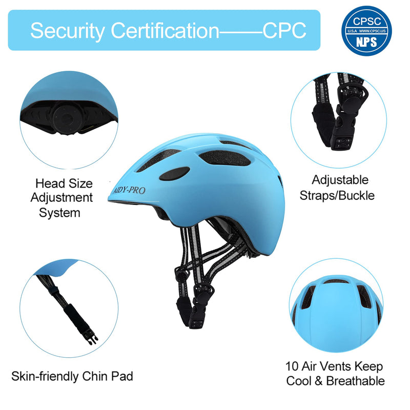 Kids Bike Helmet, Toddler Bicycle Helmets Adjustable for Ages 5-8-14 Boys Girls Multi-Sports Cycling Helmet for Skateboard Skate Scooter Rollerblading Small(51-54CM/5-8 Y) blue - BeesActive Australia