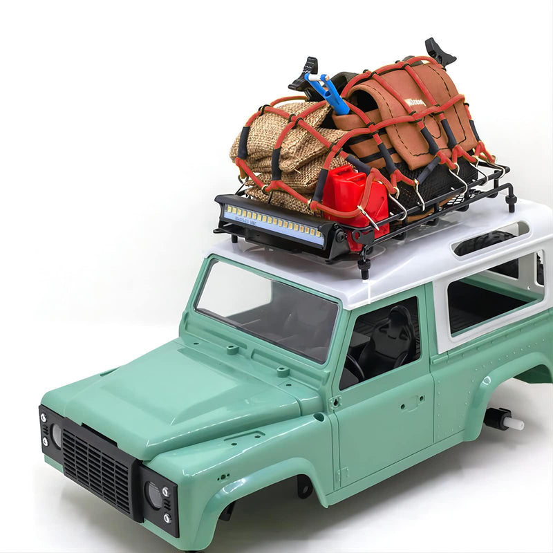 KWBRC RC 1:10 Crawler Car roof Decoration Accessory Set, Simulation Decorative Package, Luggage Net, Fuel Tank, Shovel, Recovery Board Set Compatible with 1/10 RC Crawler Truck Red - BeesActive Australia