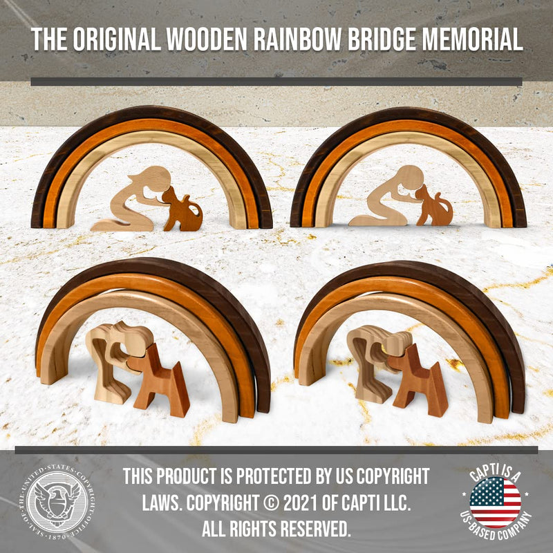 Capti Rainbow Bridge Dog Memorial Gifts, Cat Memorial Gifts - I'll Meet You at The Rainbow Bridge - Pet Loss Gifts, Bereavement, Sympathy Keepsake Dog Mom, Dog Dad for Loss of Pet Dog and Woman - BeesActive Australia