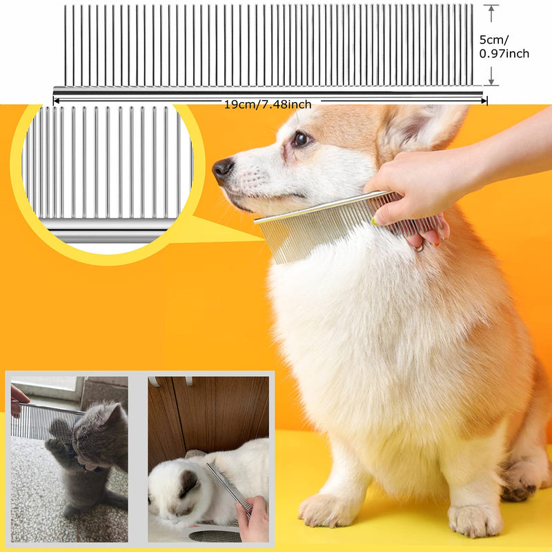 Grooming Rake Undercoat Brush for Dogs Long Hair, Long Tooth Undercoat Rake + Stainless Steel Dog Comb, Deshedding Tool Set for Husky Long-haired Cats - BeesActive Australia
