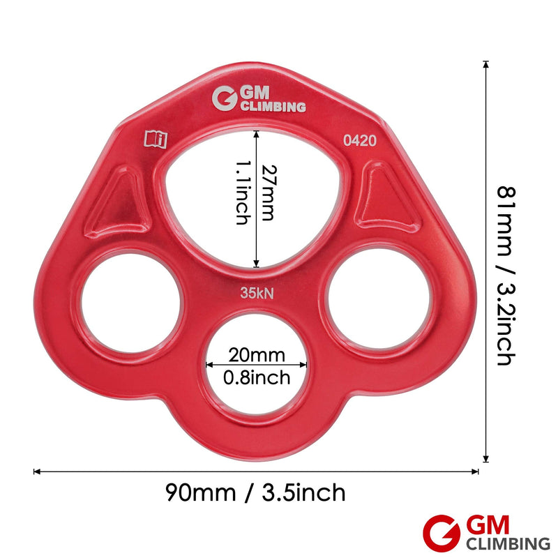 Gm Climbing 35kn Rigging Plate Bear Paw Anchor Multipliers Rope