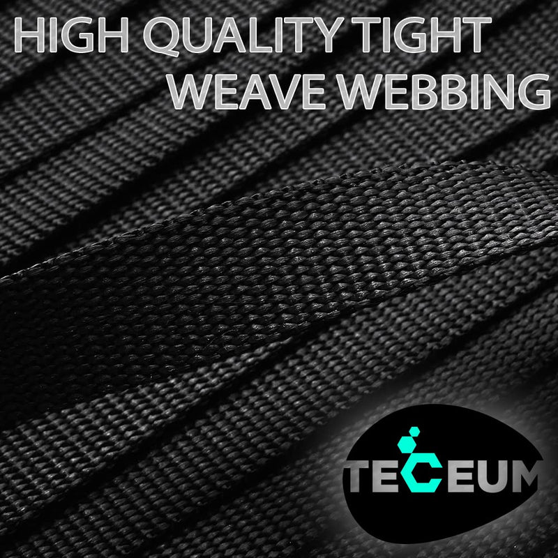 TECEUM 1 Inch Webbing – Black – 10 Yards – 1” Webbing for Climbing Outdoors Indoors Crafting DIY - BeesActive Australia