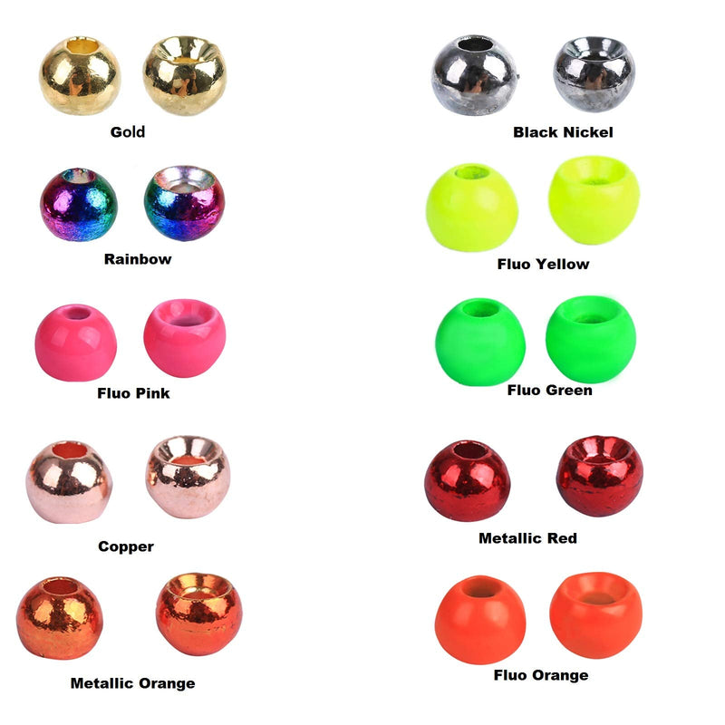 M MAXIMUMCATCH Maxcatch 100PC/LOT Tungsten Fly Tying Beads Head for Nymph Fishing Materials 10 Colors Black Nickel 2.0mm(5/64'') --100PCS - BeesActive Australia