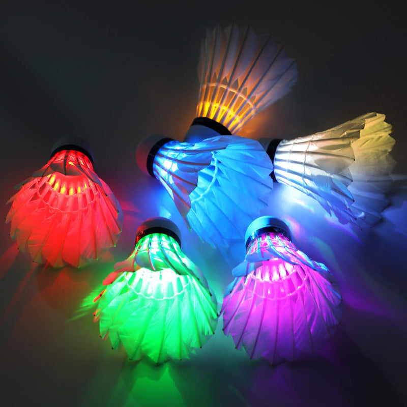 Ohuhu LED Badminton Shuttlecocks, 4/6 Pack LED Badminton Birdies Lighting Badminton Birdie Glow in The Dark Night for Outdoor Indoor Sports Activities - BeesActive Australia