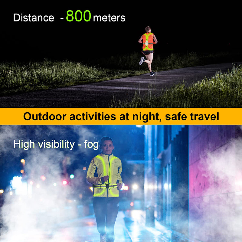 A-ZONE Running Lights for Runners Led Reflective Running Vest- High Visibility Reflective Gear Reflective Vest for Running or Cycling for Joggers Cycling Nights Sport USB Rechargeable, 7 colors Waterproof - BeesActive Australia
