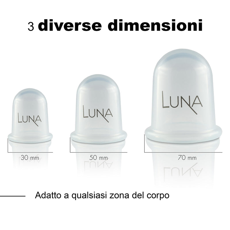 LUNA FitLines - Cupping Therapy Set - 5 Premium Silicone Massage Cups in Different Sizes - Application Book Included - cupping cups to end tension - Anti-Cellulite Cups, cupping set, cupping set 5 St�ck (1er Pack) - BeesActive Australia