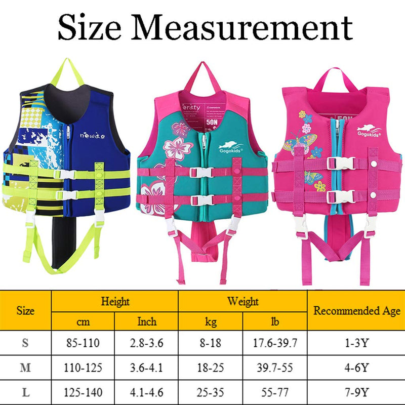 [AUSTRALIA] - OldPAPA Kids Swim Vest - Baby Life Jacket Printed Buoyancy Swimwear with Adjustable Safety Strap, Suitable for 1-9 Year M(4-6Years) Pink-A 