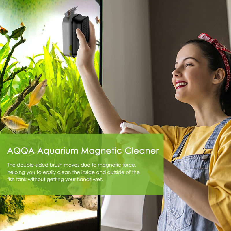AQQA Magnetic Aquarium Fish Tank Cleaner Fish Tank Glass Algae Scraper Glass Cleaner Scrubber Floating Clean Brush Suitable for Freshwater and Saltwater M - BeesActive Australia