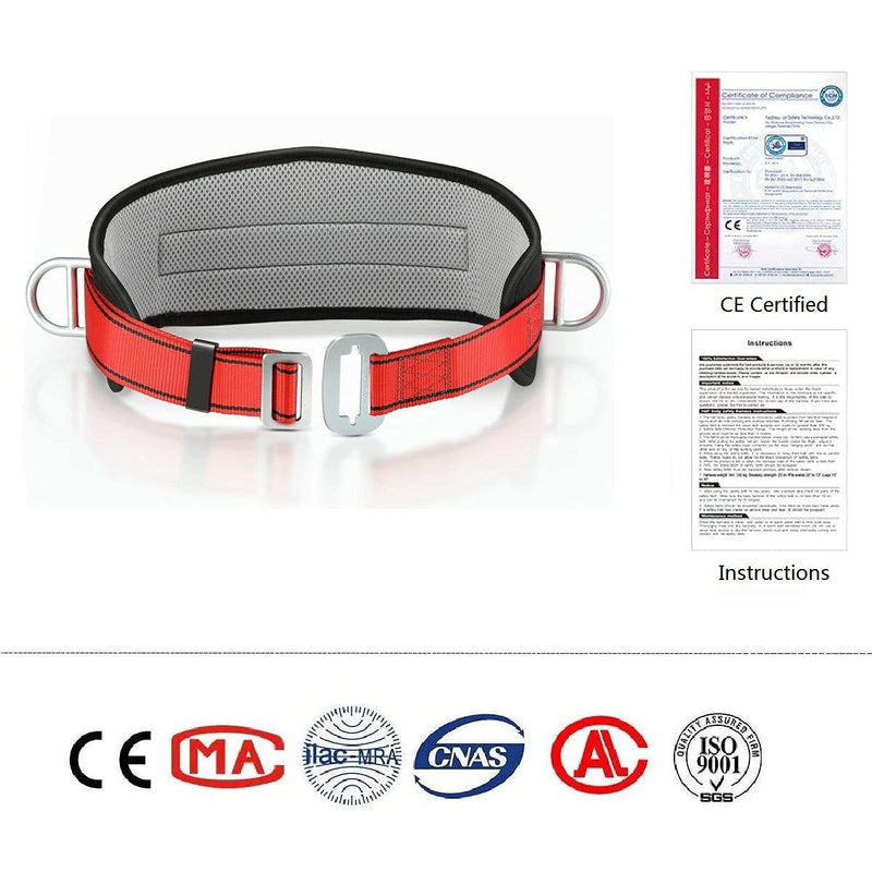 HandAcc Safety Climbing Belts, Positioning Climbing Belt with Waist Pad and 2 D Rings, Safety Belt Kit Personal Portable Protective Equipment - BeesActive Australia