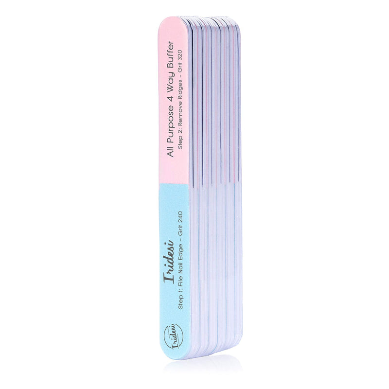 4 Way Nail File and Buffer, 7 Inches Long, All Purpose, Best For Natural Nails, Save Time and Money, 4 Fingernail Files in 1, Professional Care Manicure Tools By Iridesi, 12 Pack 12 - Pack - BeesActive Australia