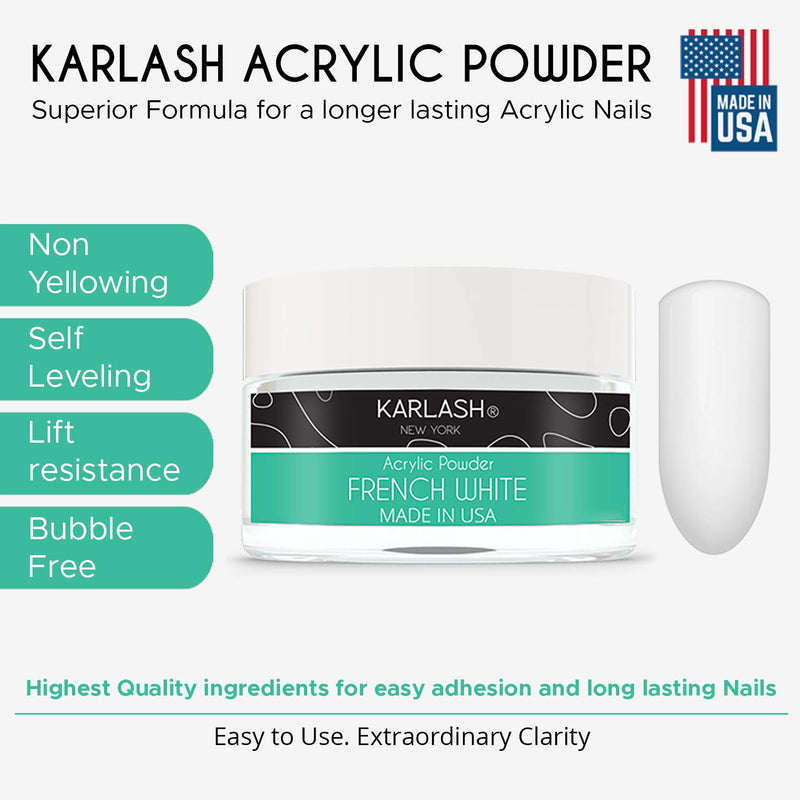 Karlash Professional Acrylic Powder 0.5 oz (French White 0.5 oz) French White 0.5 oz - BeesActive Australia