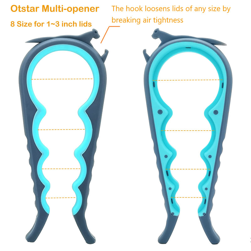 Otstar Jar Opener Bottle Opener Can Opener and Corkscrew Opener in One, Deal for Weak Hands Arthritis Elderly and Children - BeesActive Australia