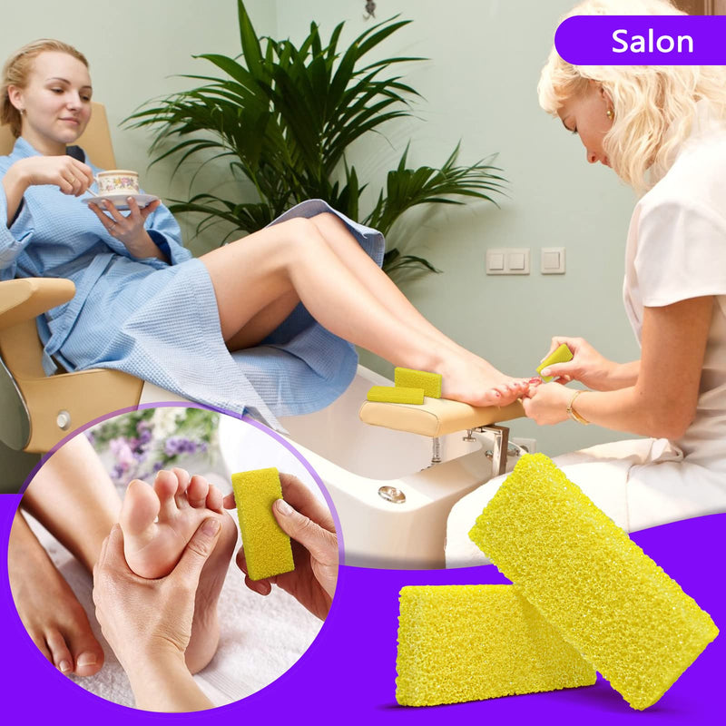 SALVMARY Disposable Pumice Stone for Feet Hard Skin Callus Remover Foot Scrubber Yellow 40 Pcs - BeesActive Australia