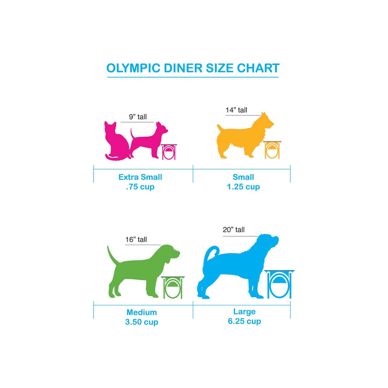 Platinum Pets Single Olympic Diner Feeder with Stainless Steel Dog Bowl, Small Sky Blue - BeesActive Australia