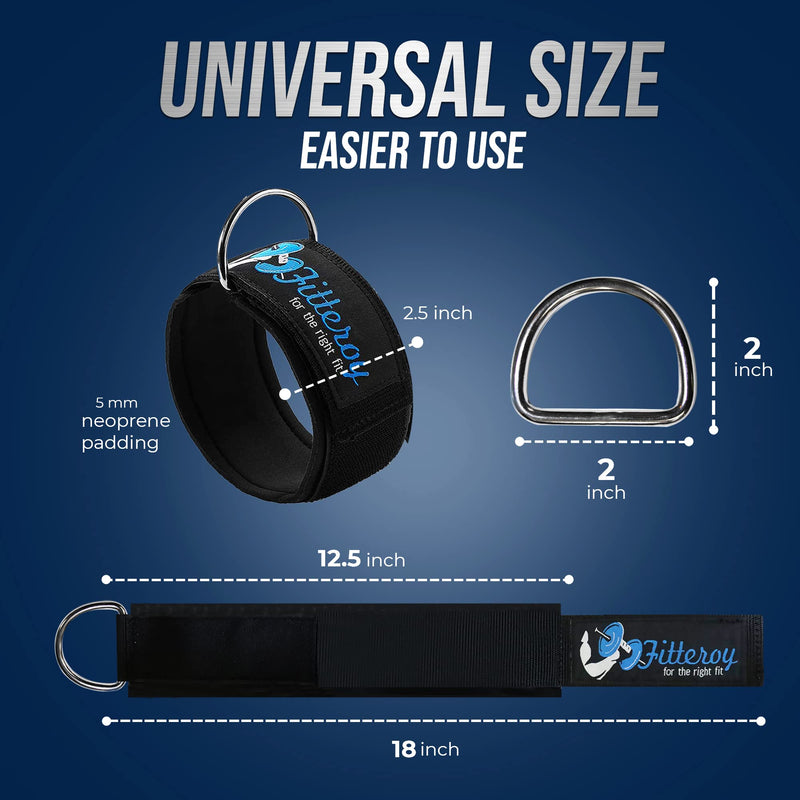 Gym Ankle Strap for Cable Machine - Exercise and Fitness Strap with Neoprene Padding Attachments for LAT Pull Down Machine, Cable Home Gym and Resistance Bands - BeesActive Australia