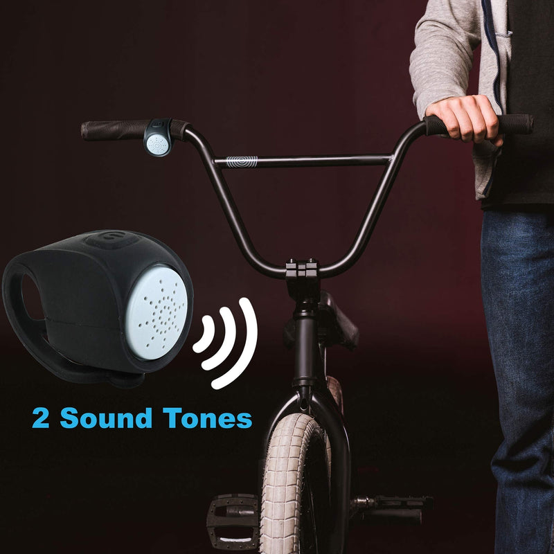 Bicycle Bell for Handlebars -95dB Bicycle Horn 2 Sound Modes Loud Bike Horn -Waterproof Electric Bike Bell for Kids and Adults, Easy to Install Made Silicone by Ryders Recreation Black - BeesActive Australia