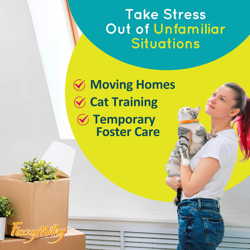 Fuzzymilky Cat Calming Collars - 4 Packs Cat Collar Infused with Synthetic Pheromones - Cat Pheromone Diffuser Necklace for Stress Relief, Travel, Keeping Kitty Quiet (Blue) - BeesActive Australia