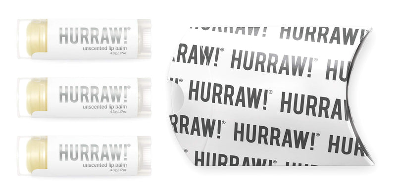 Hurraw! Unscented Lip Balm, 3 Pack: Organic, Certified Vegan, Cruelty and Gluten Free. Non-GMO, 100% Natural Ingredients. Bee, Shea, Soy and Palm Free. Made in USA - BeesActive Australia