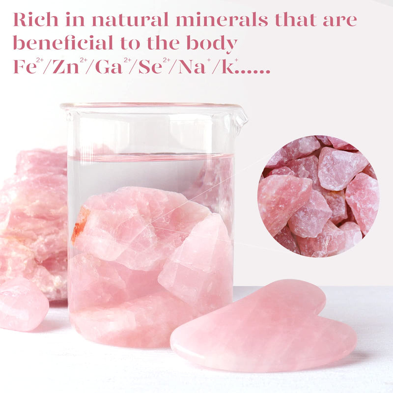 BAIMEI Gua Sha Facial Tool for Self Care, Guasha Tool for Face and Body Treatment, Made of Rose Quartz, Relieve Tensions and Reduce Puffiness - BeesActive Australia