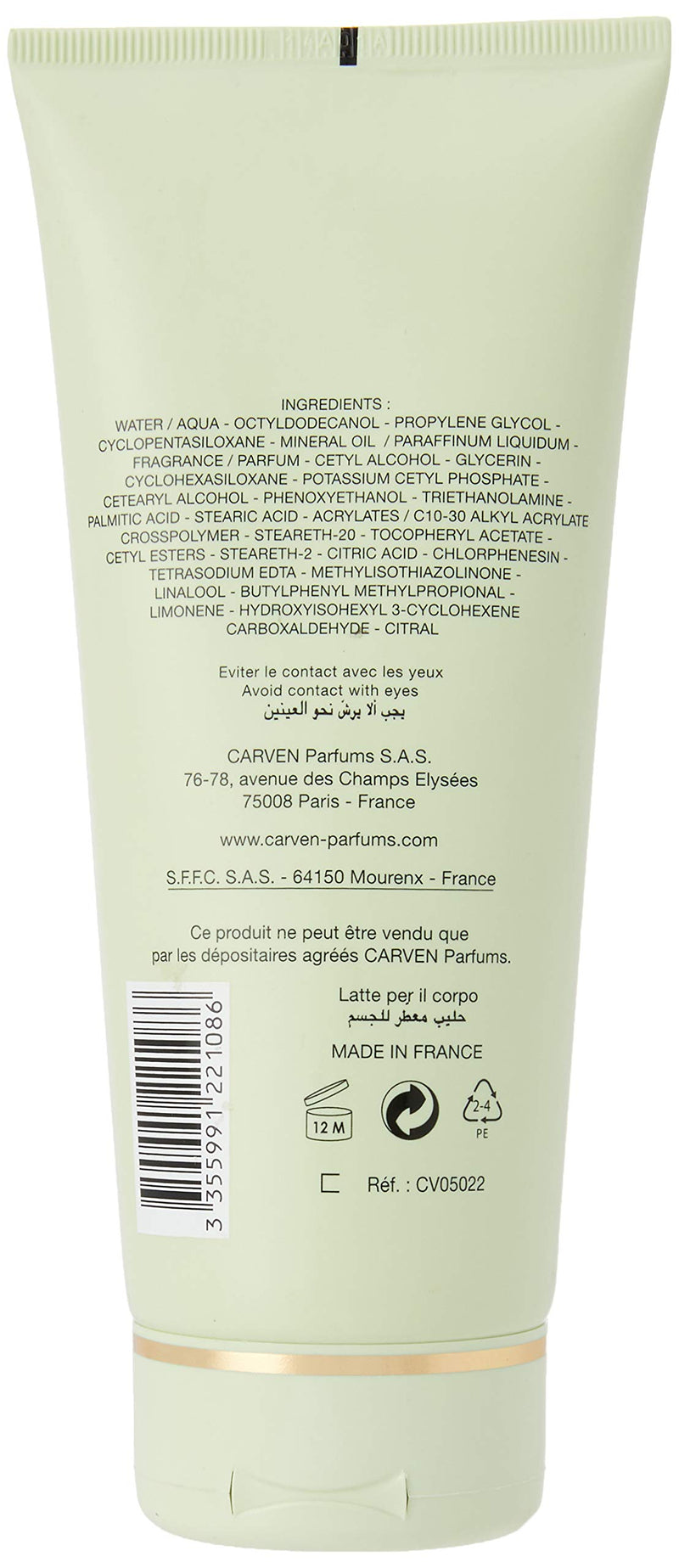 Carven L'eau De Toilette Light Body Cream, 6.66 Fl Oz - BeesActive Australia