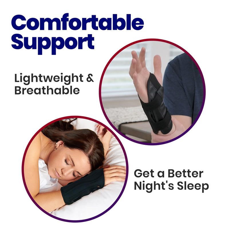 Wrist Brace For Carpal Tunnel Right Hand | Night Wrist Support | Wrist Splint & Hand Brace | Carpal Tunnel Syndrome & Wrist Tendonitis Pain Relief with Forearm Compression | For Men & Women (RIGHT) - BeesActive Australia