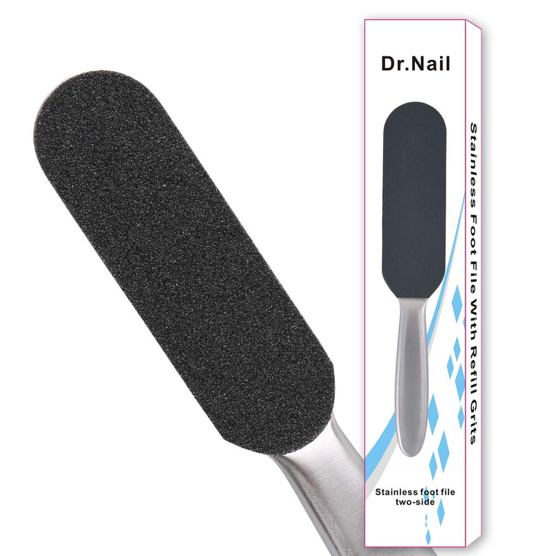 Dr.Nail Foot Scrubber Callus Remover for Feet,Double Sided Stainless Steel Foot File Pedicure Supplies Professional Pedicure Tools for Hard Dead Skin Cracked Heel Small - BeesActive Australia