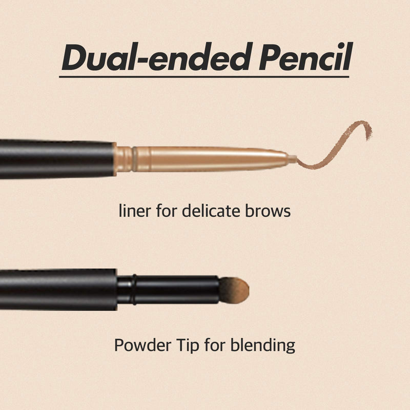 AEKYUNG LUNA Slim Brow Maker Defining Longlasting Eyebrow Pencil and Powder, Light Brown - 01 Camel Brown Eye Brow - BeesActive Australia