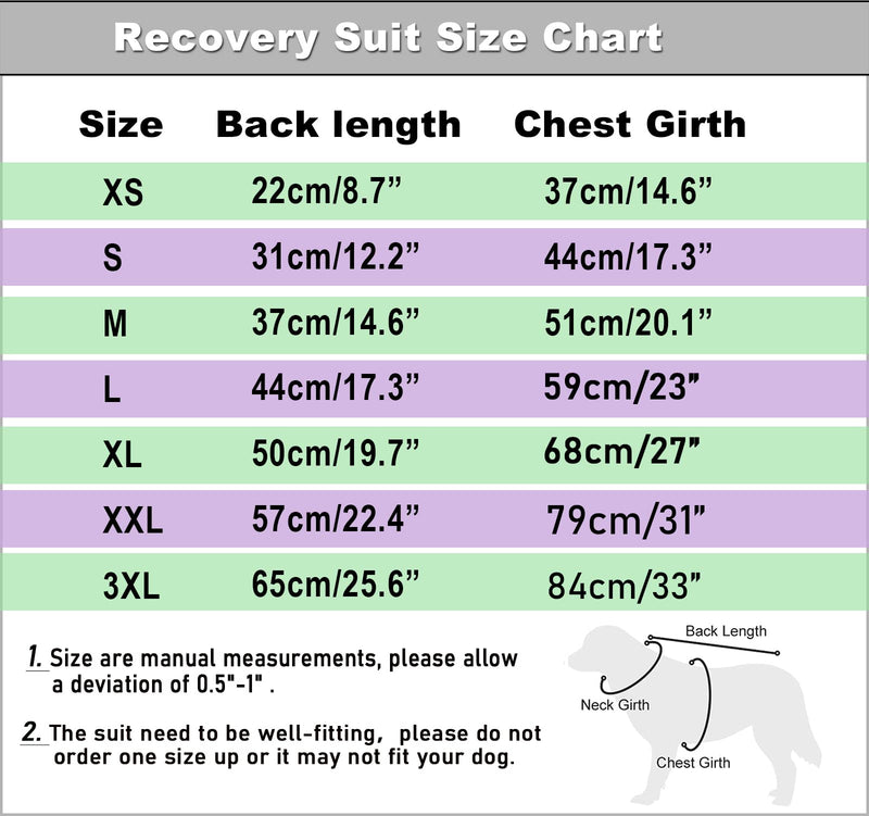 SyChien Dog Surgical Recovery Suit,for Female Spay Male Neuter Surgery Recovery,Zipper Velcro Closure Wounds Protect Dogs Pink Recovery Shirt L(Back 17.3",chest 23") Blue Striped - BeesActive Australia