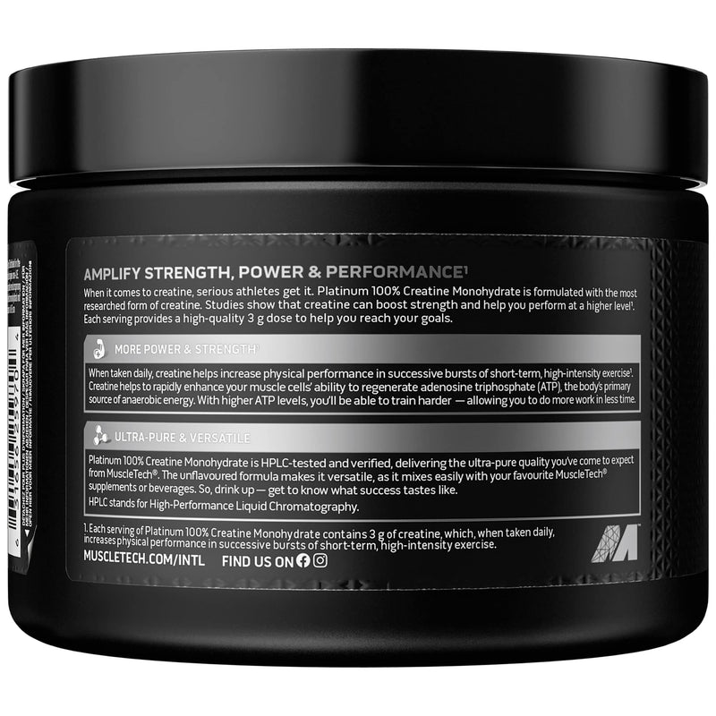 Creatine Monohydrate Powder | MuscleTech Platinum 100% | Pure | Performance & Strength Amplifier for Men & Women | Workout Supplements | Unflavored (59 Servings) - BeesActive Australia