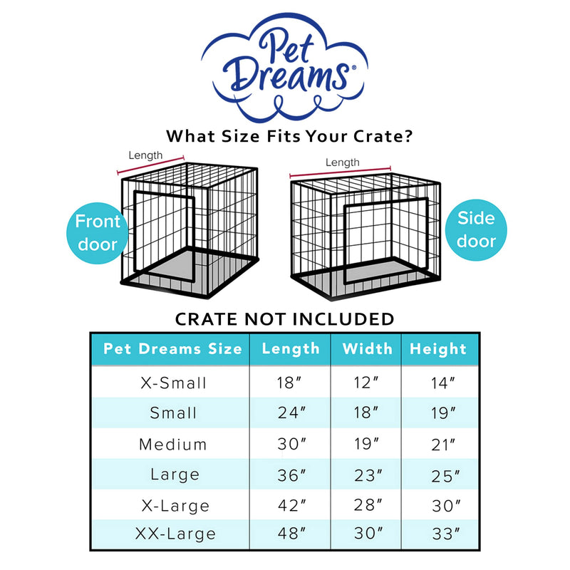 Pet Dreams Breathable Crate Cover - Dog Crate Cover for Single Door or Double Door Wire Dog Crate, Eco Friendly Dog Kennel Cover, Non Toxic Washable Cover Ivory Double Door 24-Inch - BeesActive Australia
