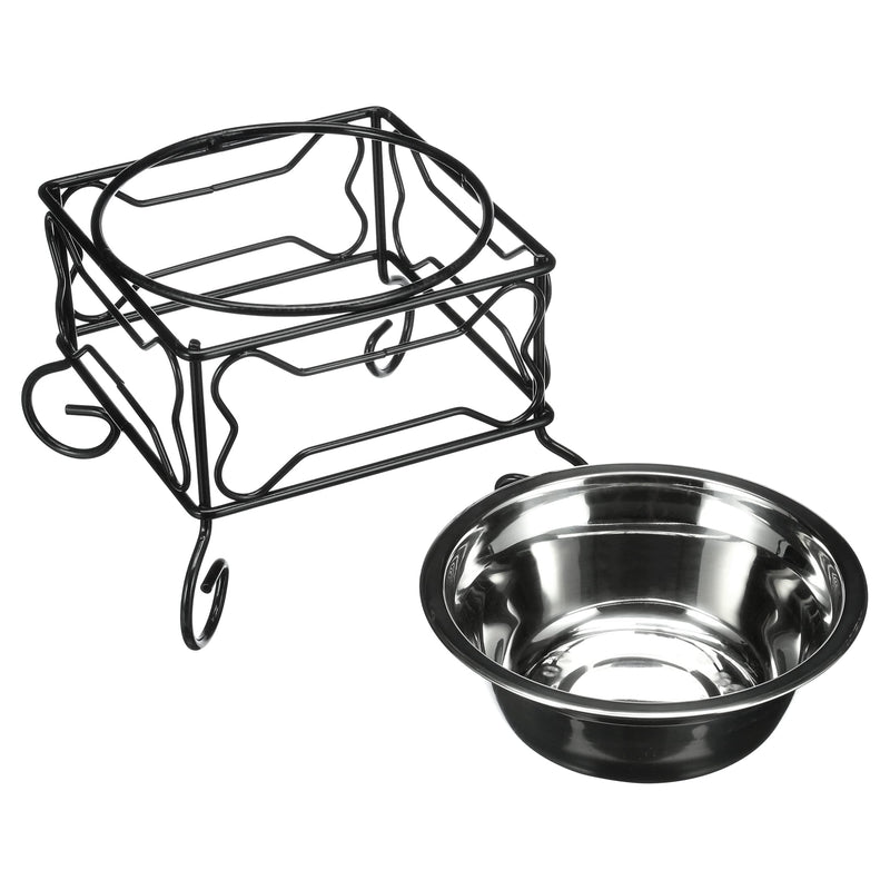 YML 5-Inch Wrought Iron Stand with Single Stainless Steel Feeder Bowl - BeesActive Australia