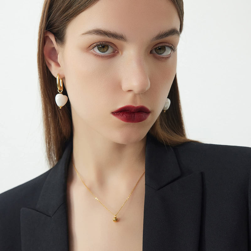 C.Paravano Hoop Earrings for Women | 925 Sterling Silver or 18K Gold Plated Hoop Earrings | Huggie Earrings for Women | Lightweight Hoops | Hypoallergenic Earring for Women EARRING_31_WHITE - BeesActive Australia