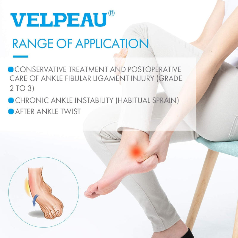 VELPEAU Ankle Brace - Stirrup Ankle Splint - Adjustable Rigid Stabilizer for Sprains, Tendonitis, Post-Op Cast Support and Injury Protection for Women and Men (Gel Pads, Small - Left Foot) Gel Pads-Left Foot Small (Pack of 1) - BeesActive Australia