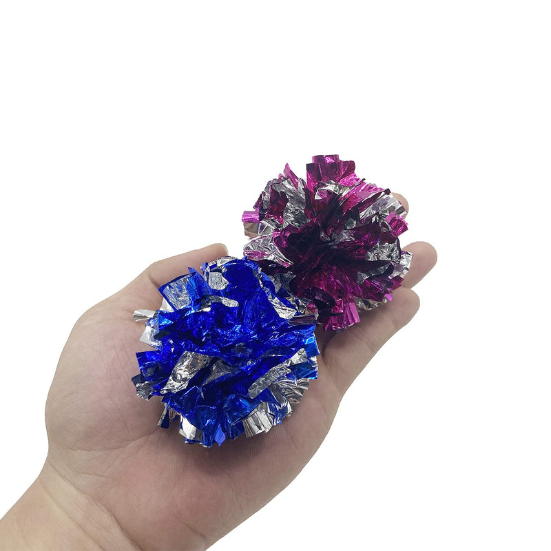 30 Pcs Crinkle Balls Cat Toys Sparkle Balls, 10 Pcs Mylar Crinkle Balls Cat Toy, 20 Pack Glitter Pom Pom Balls Cat Toy Pom Balls Tinsel Balls, Color Random - BeesActive Australia