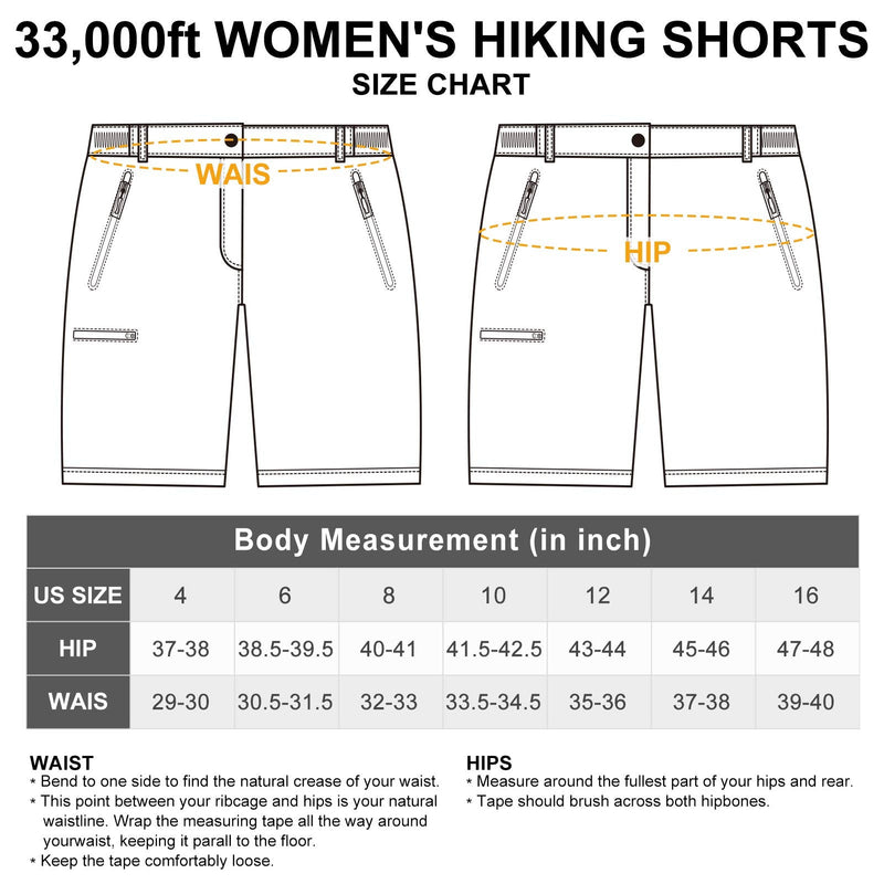 33,000ft Women's Golf Shorts 5" Quick Dry Stretch Hiking Cargo Shorts with Pockets Gray 14 - BeesActive Australia