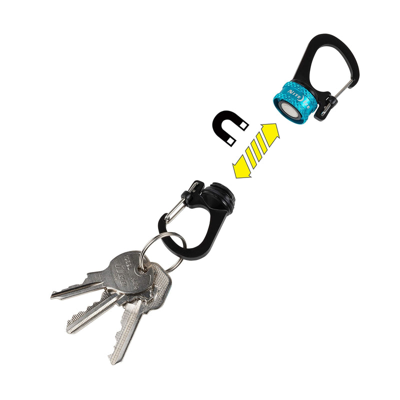 Nite Ize MSBL-03-R7 SlideLock 360° Magnetic Locking Dual Carabiner, Blue - BeesActive Australia