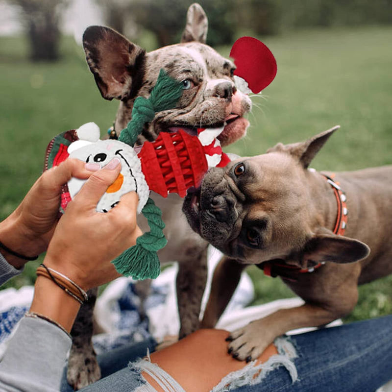 Chichome Dog Toys Squeaker Christmas Dog Toys Stuffed Dog Plush Toy Gift for Large Medium Small Dogs Snowman Squeaky Toys for Dogs Interactive Durable Dog Chew Toys for Dogs - BeesActive Australia