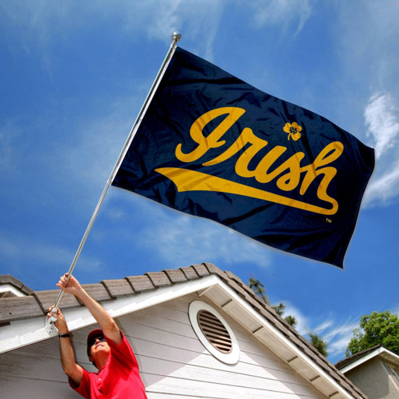 College Flags & Banners Co. Notre Dame Fighting Irish Cursive Irish Flag - BeesActive Australia