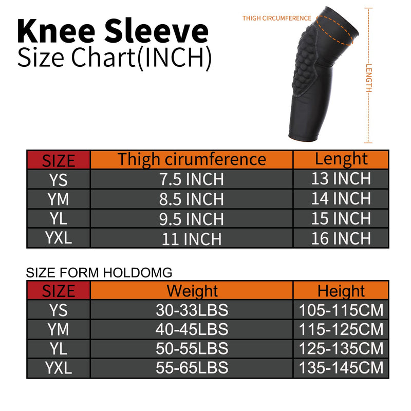Crash Pad Youth Children Basketball Knee Sleeves, Elbow Pads, Anti-Collision Long-Legged Knee Pads, Volleyball Football Bicycle Wrestling Protective Gear, Boys, Girls, 4-12Years, Joint Protection, Elbow Sleeves (Knee sleeve, YL) Knee sleeve - BeesActive Australia