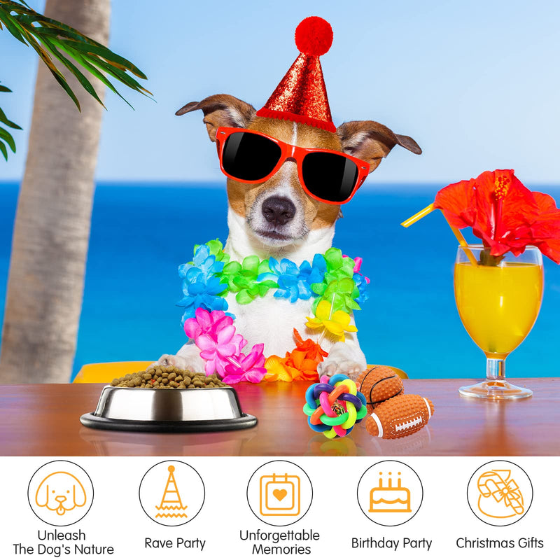 4 Pieces Dog Birthday Hat for Pets Christmas Party Decoration Accessories Pet Headband Hats Charms Grooming Accessories (Red, Pink, Gold, Blue,Fresh Style) - BeesActive Australia