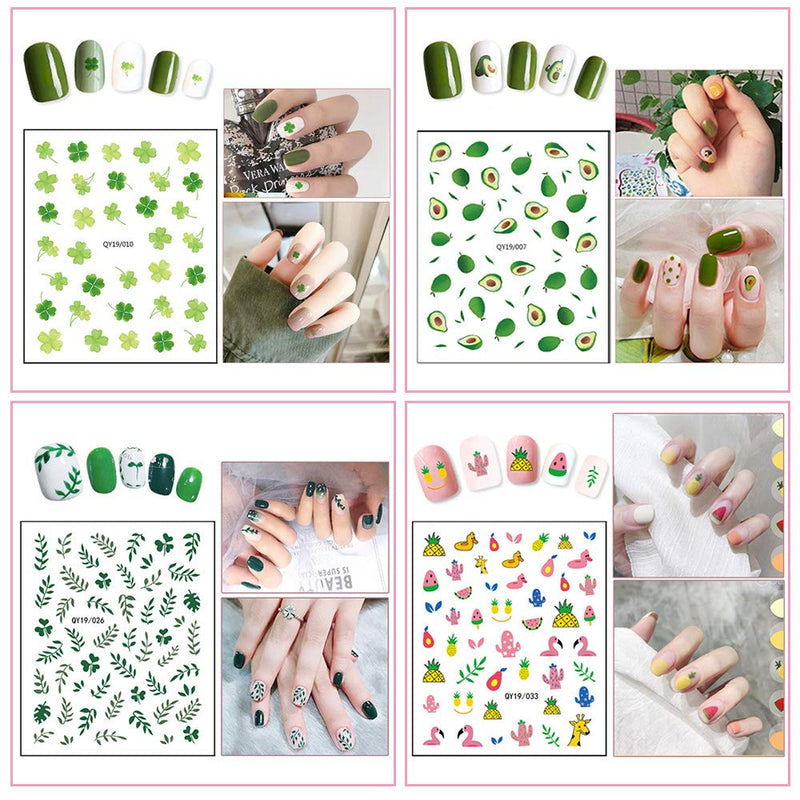 Macute Nail Art Stickers for Kids and Little Girls, 15 Sheets Self Adhesive Nail Decals 3D Nail Art Stickers Cute Fruit Flower Flamingo Leaf Spring Nail Stickers for Women Girls Kids Nail Decorations - BeesActive Australia