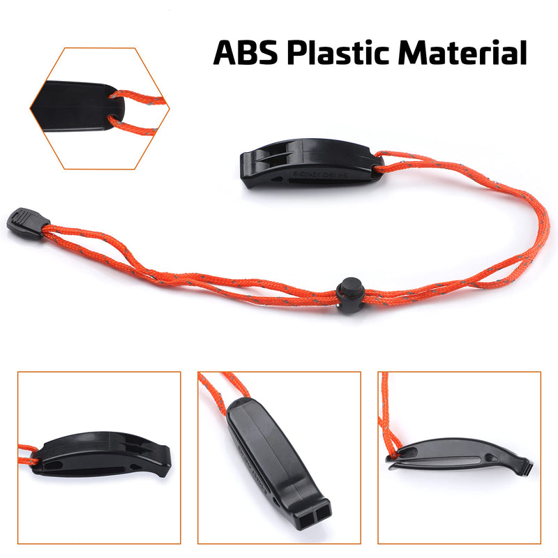 JULBEAR 6PCS Safety Survival Whistles with Adjustable Reflective Lanyard Emergency Plastic Whistle Marine Whistle - BeesActive Australia