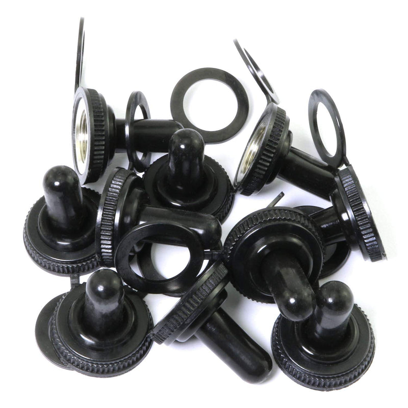 [AUSTRALIA] - RuiLing 12mm Black Toggle Switch Rubber Cover Waterproof Dustproof Caps Home Tools Accessories 10 