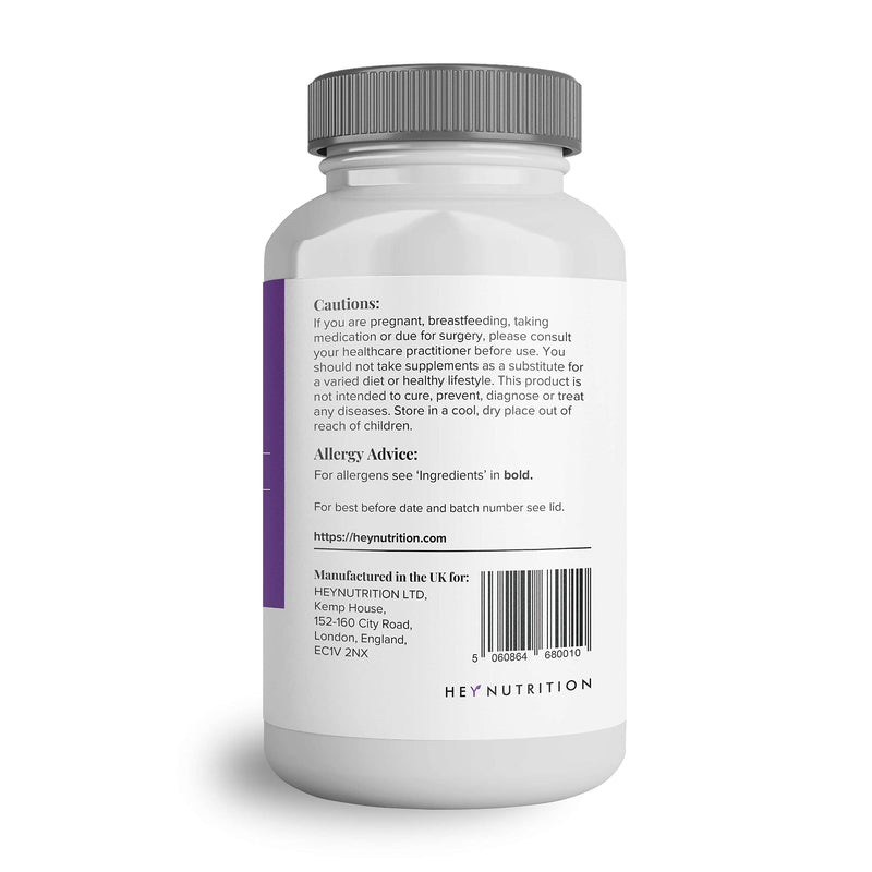 Hey Nutrition Collagen Complex Hyaluronic Acid & Sea Kelp Vitamin E, C, Biotin - Healthy Nails, Skin, Hair Joints Metabolism - Type 1 Marine Supplement - Non GMO, 60 Capsules 60 Count (Pack of 1) - BeesActive Australia