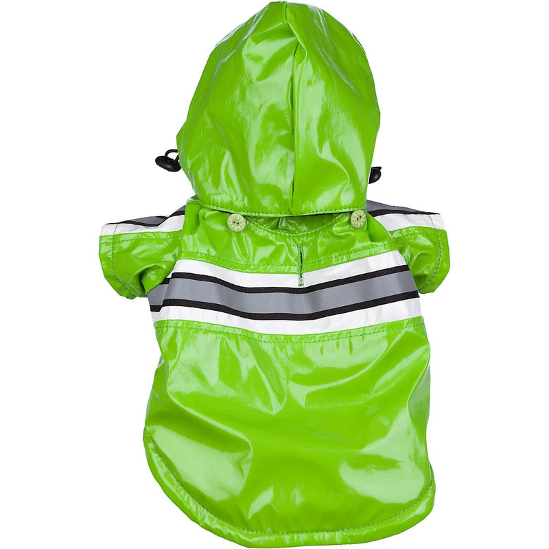 Pet Life ® Reflecta-Glow Reflective Waterproof Adjustable PVC Pet Raincoat Green Medium - BeesActive Australia