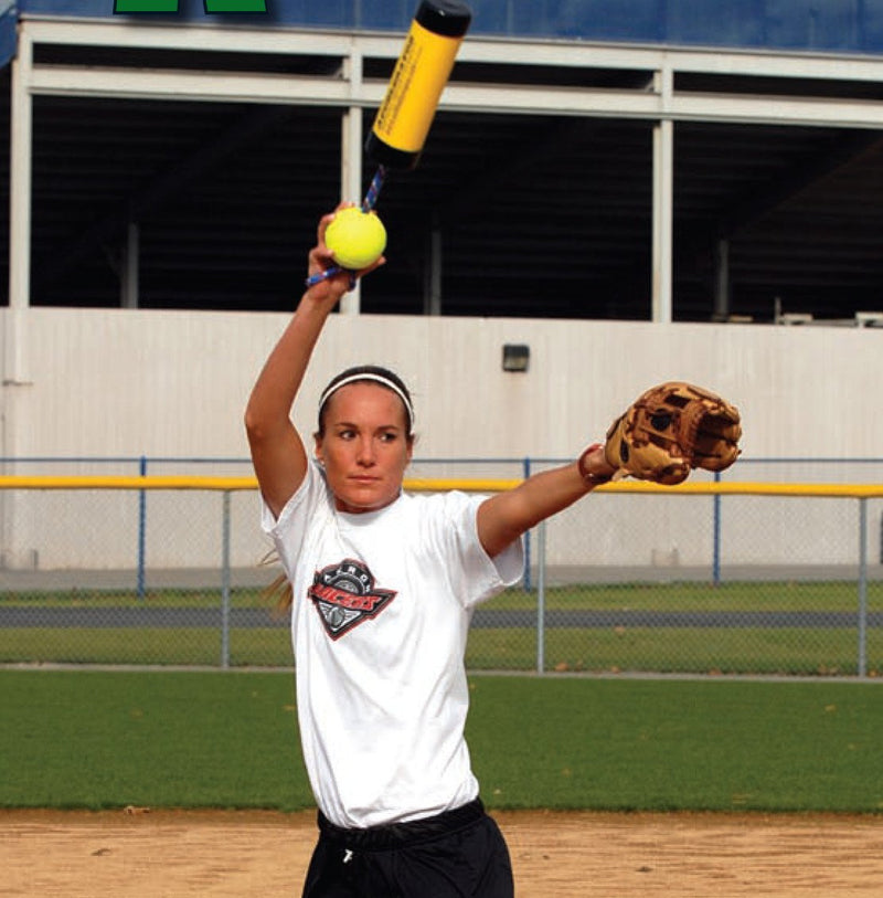 [AUSTRALIA] - The Composite Xelerator Fastpitch Softball Pitching Trainer and Warm Up Tool with 12 Inch Premium Leather Indoor Ball for Improved Grip 