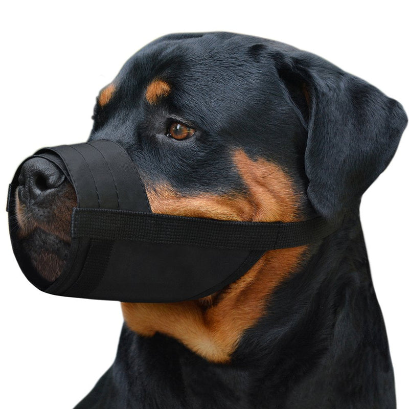 CollarDirect 2-PCs Set Dog Muzzles - Adjustable Soft Breathable Nylon Dog Mouth Guard Cover for Small, Medium and Large Dogs, Anti Chewing, Barking & Biting - Black & Red L/XL (2 Count) 2 Black - BeesActive Australia