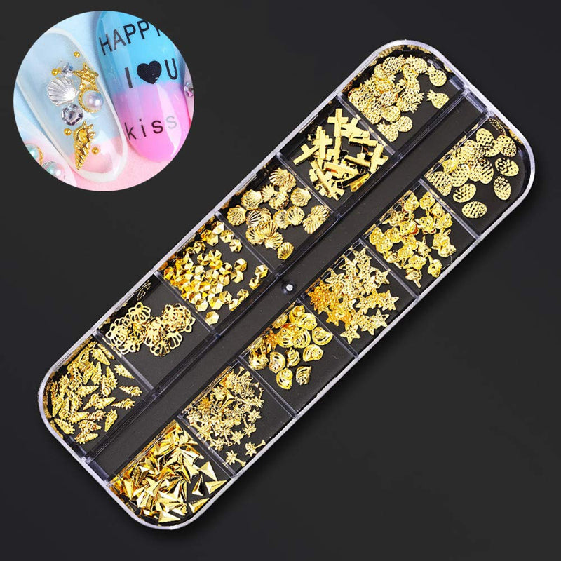 SILPECWEE 4 Boxes 3D Nail Art Rhinestone Set Mermaid Pearls Hollow Nail Studs Colorful Nail Rhinestones Manicure Jewelry With 1Pc Tweezers And Picker Pencil No1 - BeesActive Australia